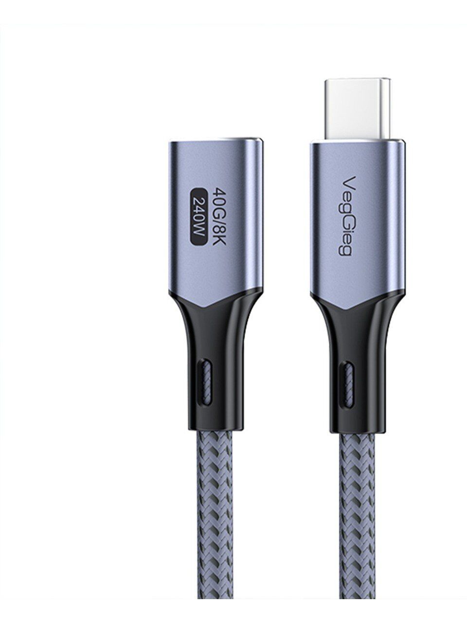 veggıeg Veggieg USB 4.0 E-Mark 240W 40GBPS Thunderbolt 4 8k 60Hz Type-C Uzatma Kablosu 1 Metre