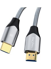 VegGieg 8k 60Hz 4K 120Hz 48 Gbps Hdr Arc Hdcp Örgülü HDMI 2.1 Kablo 1.5 Metre