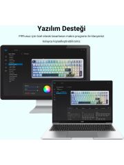 Aula F99 3 Modlu Rgb Hot Swap Mekanik Linear Graywood V3 Switch Kablosuz Makrolu Klavye Gri