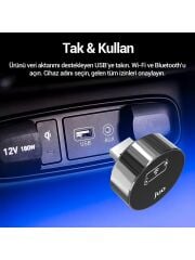 Juo Kablosuz Carplay Android Auto Kabloludan Kablosuza Çevirici USB ve Type-C Adaptör