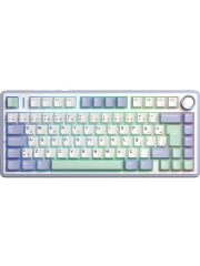 Aula F75 Mekanik Rgb Tkl Graywood V4 Switch Kablosuz Makrolu Hot Swap Türkçe Q Klavye Pastel